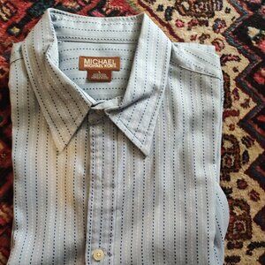 Michael Kors Blue/White Dress Shirt Size L - EUC - Long Sleeves